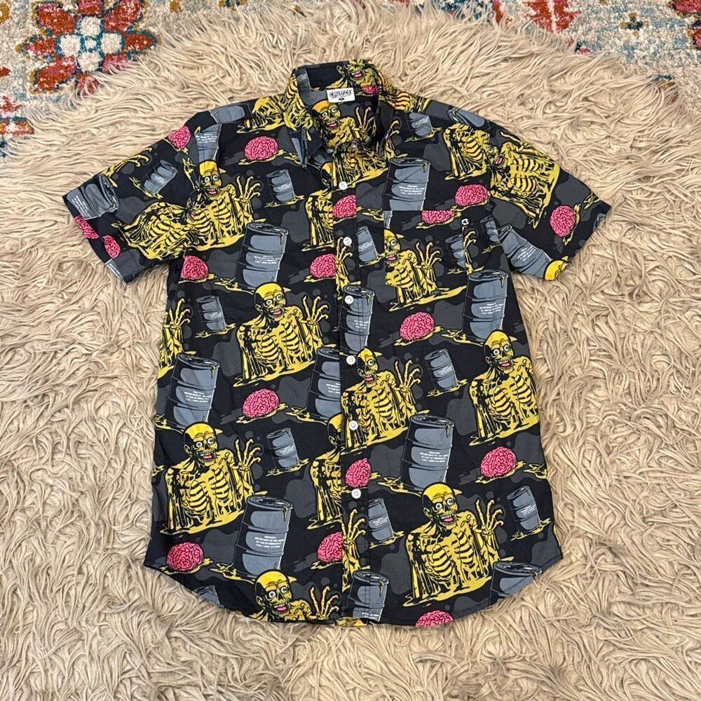 Halloween Creepy Co Mens Small Tarman Spooky Halloween Button Up Shirt
